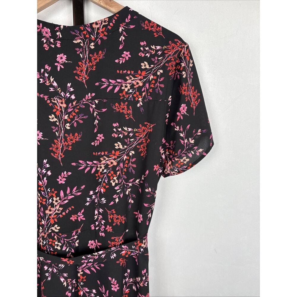 Nanette Lepore Black Floral Print Maxi Dress Size 14 Tie Waist Whimsigoth Fairy - Picture 10 of 14